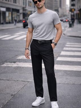 Greg Norman Collection Black Men's Dress Pants - Straight Fit 32x32